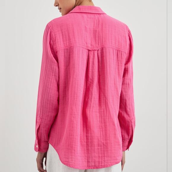 Rails Ellis shirt Hibiscus Size Medium Pink - Picture 4 of 6